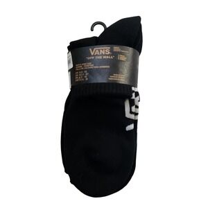 Vans Off The Wall Men's Ankle Socks, Shoe Size 9.5-13, 3-Pack, Black & White New